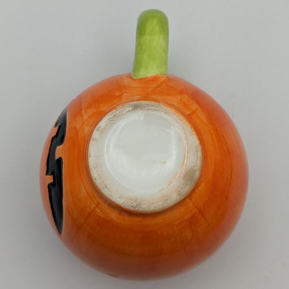 Ceramic Halloween Decor Pumpkin Mug Bat Candy Dish Glazed Coffee Jack o'Lantern - Picture 5 of 11